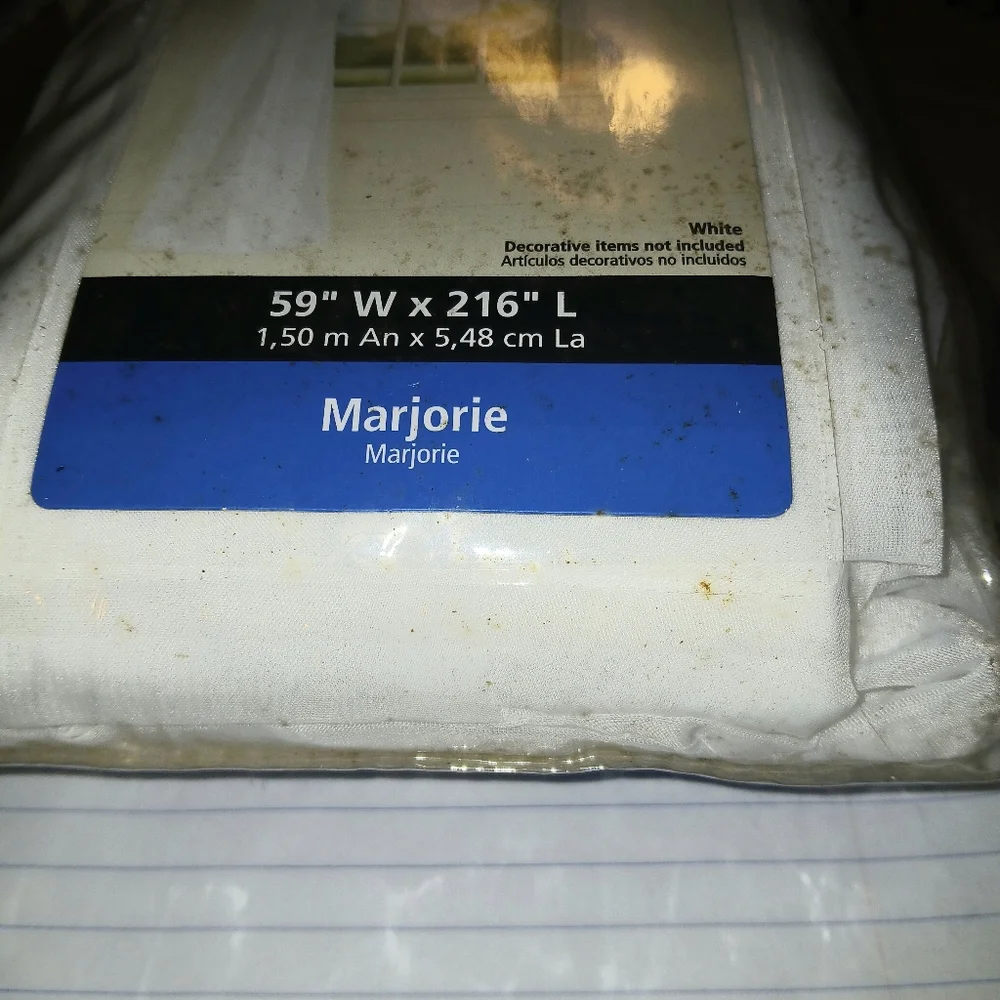 New Mainstays White Sheer Two Packs Scarf Curtain 59